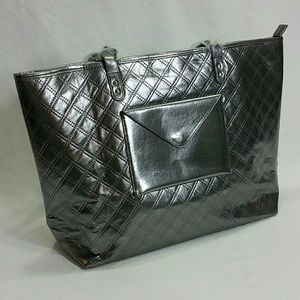 Silver Tote Bag Bath & Body Works NWT Oversized